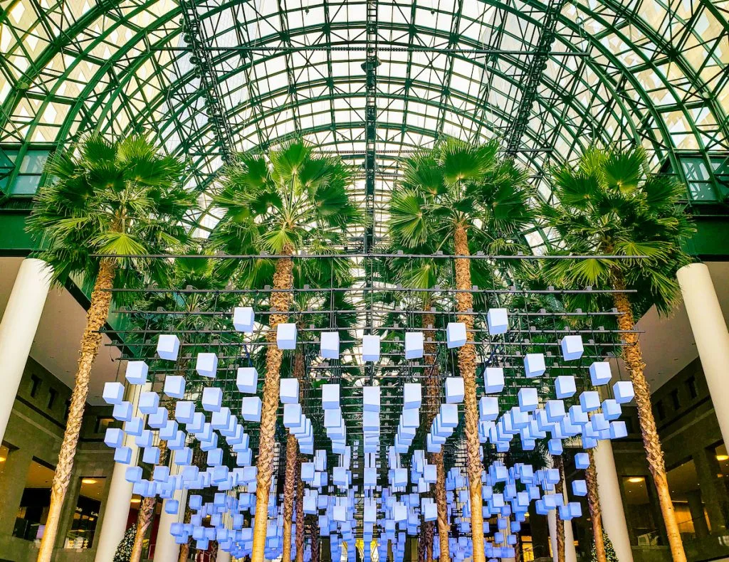 Vibrant luminaries at Brookfield Place, one of the best things to do this Christmas in NYC