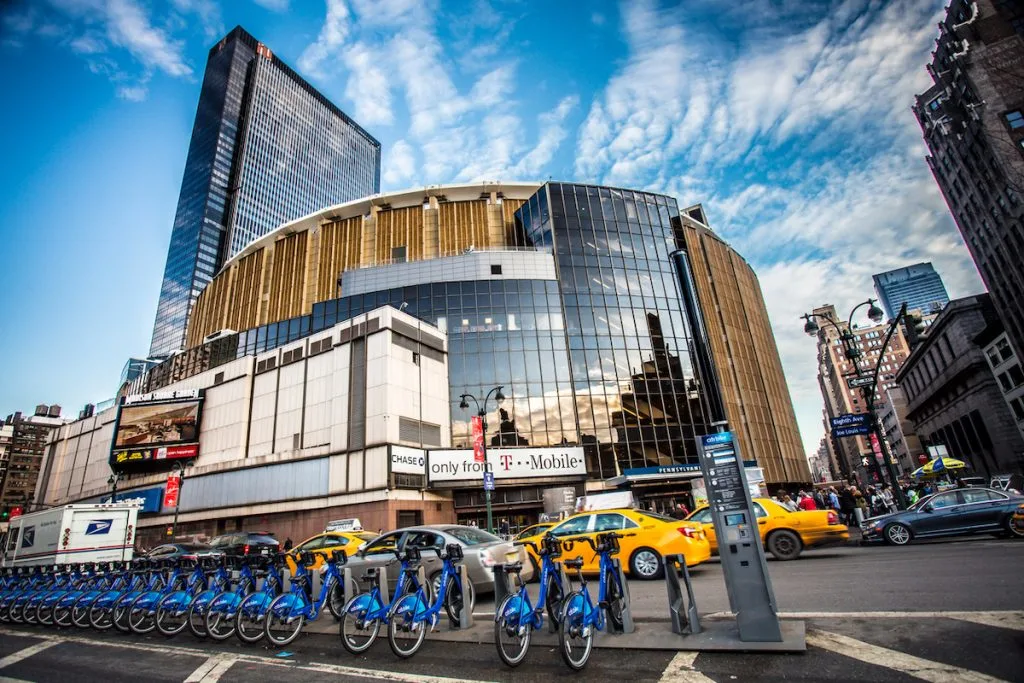 Exterior of Madison Square Garden in NYC. 