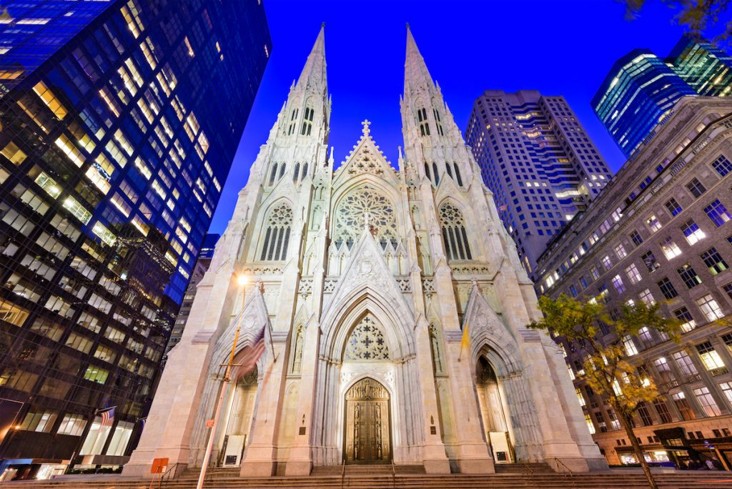 The exterior of St. Patrick's Cathedral in New York City. 