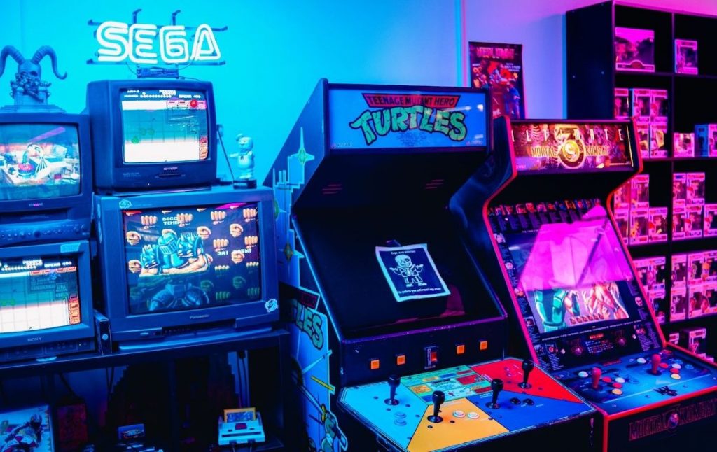 Old-school, vintage arcade games like Sega and Ninja Turtles as one of the unusual restaurants in NYC. 
