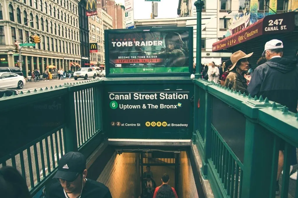 View of the subway entrance at canal Street