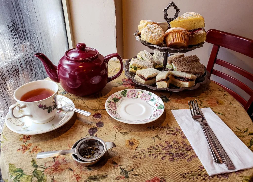 Afternoon tea at tea and sympathy. A great spot for the best bachelorette party NYC has to offer. 