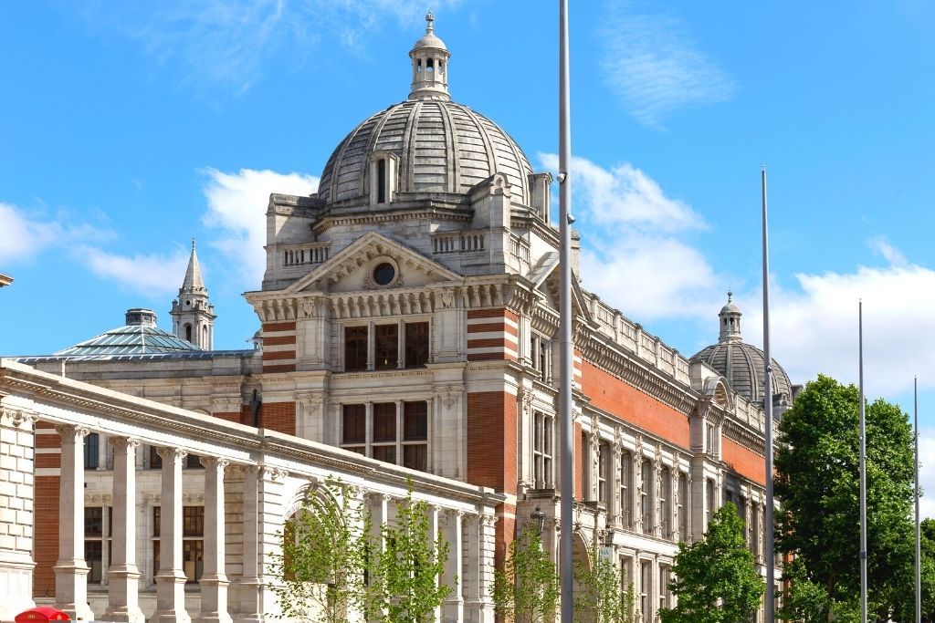 Exterior of Museums along Exhibition Road, one of the most famous roads in London. 