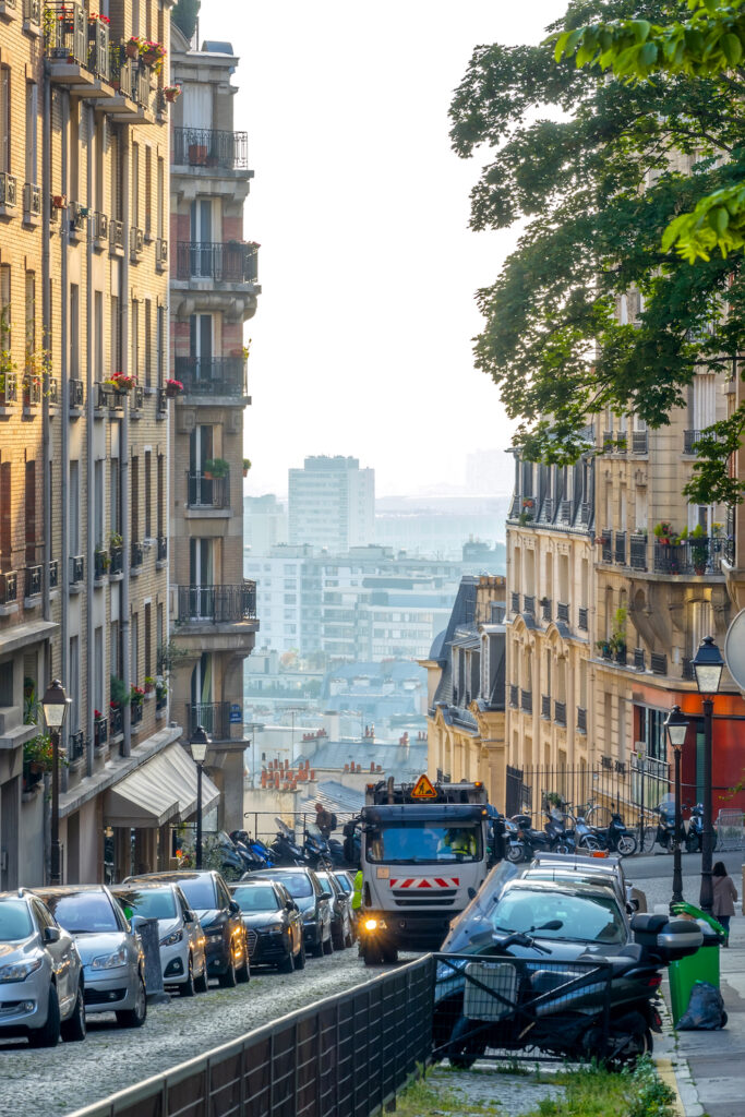 View of Paris from Rue Lamarck, one of the cutest streets in Paris. 