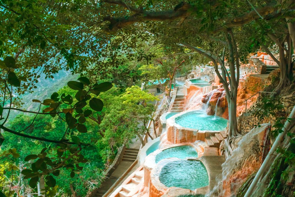 The stunning Las Grutas Tolantongo, one of the best hot springs in Mexico. 