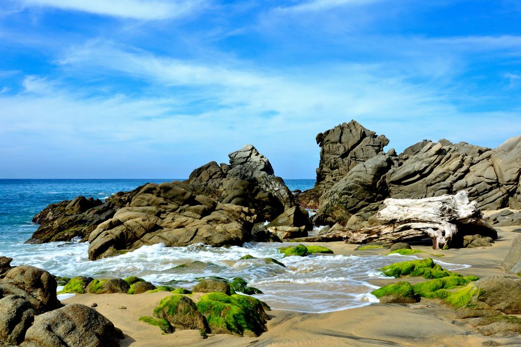 Pristine coast of one of the safest places to visit in Mexico, Puerto Escondido. 