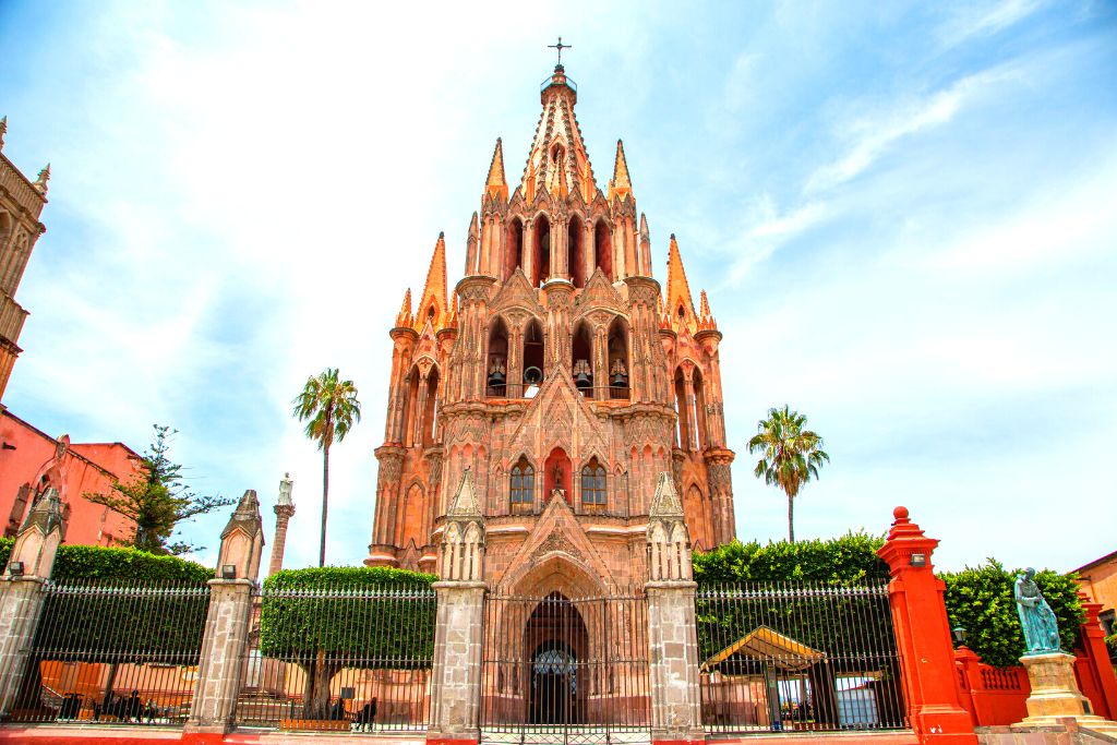 Historic architecture in  San Miguel de Allende, the safest city in Mexico. 