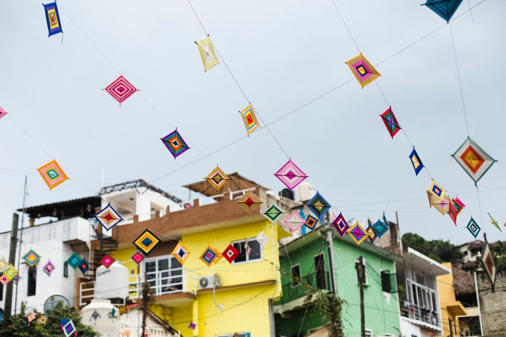 Vibrant decorations in Sayulita, one of the safest cities in Mexico. 