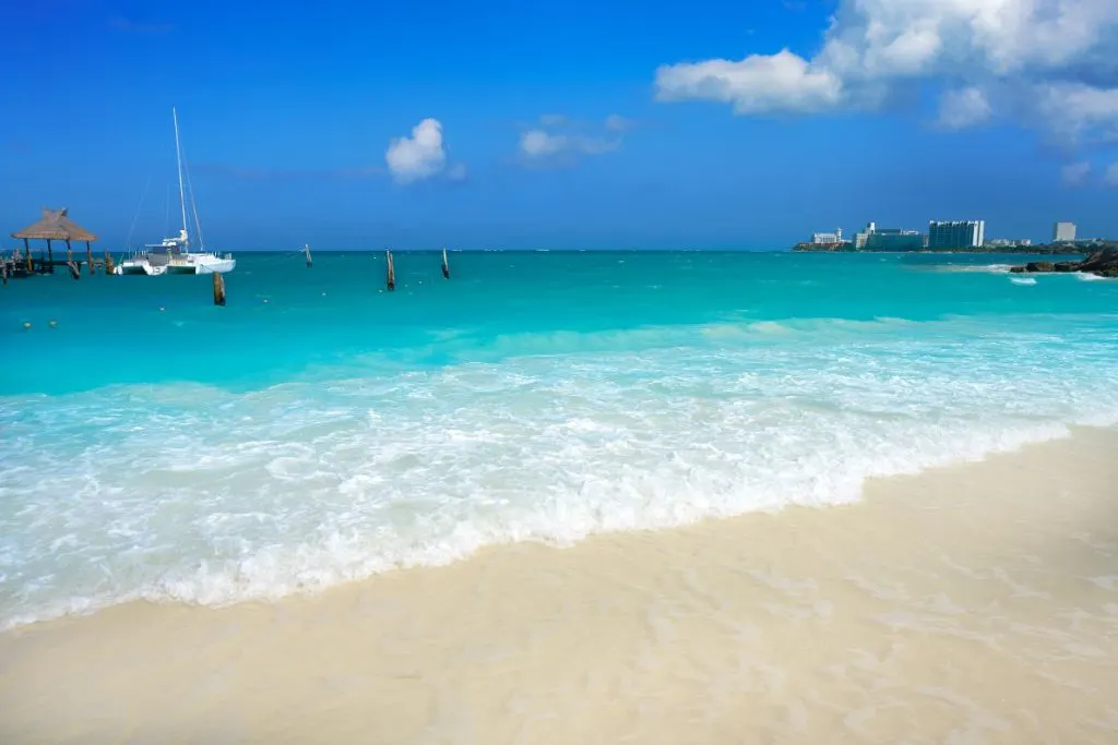 View of Playa Tortugas, one of the best beaches in cancun