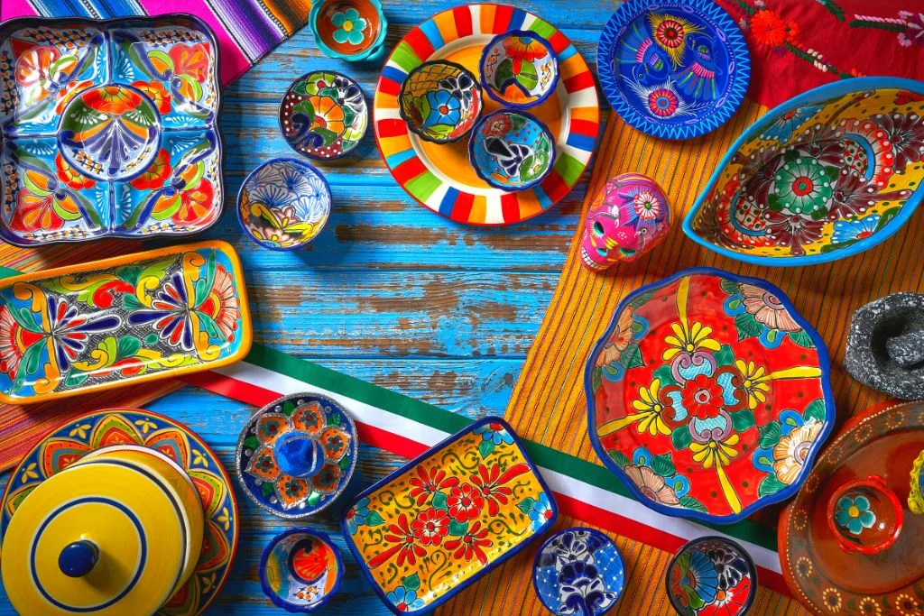 Vibrant pottery from Mexico that makes for some of the best souvenirs from Mexico. 