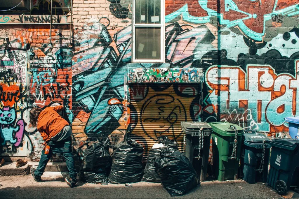 View of Grafitti Alley in Toronto