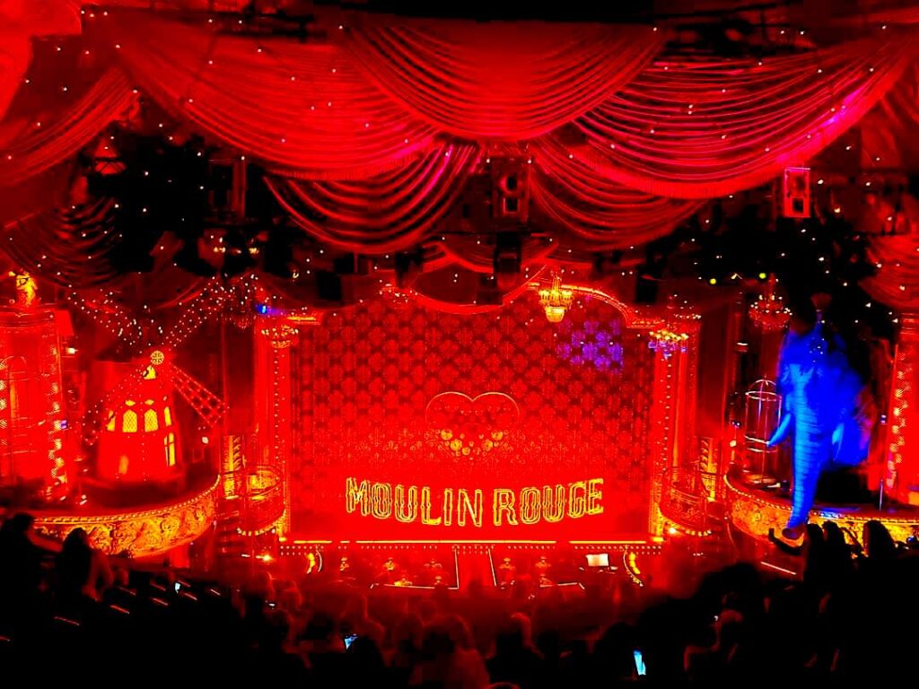 Elaborate set for Moulin Rouge! the musical  in NYC. 