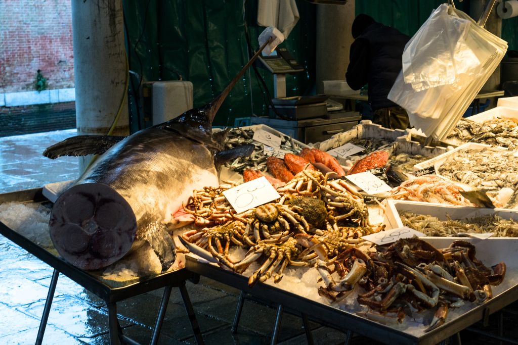 fish for sale at rialto market