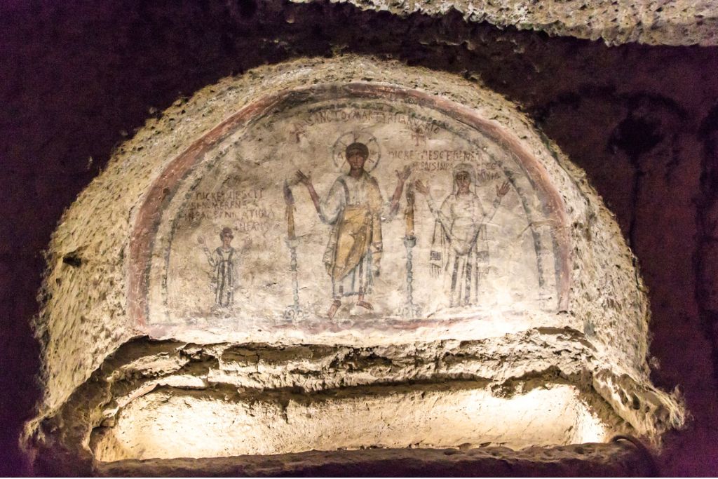 Interior of the catacombs of San Genarro in Naples.