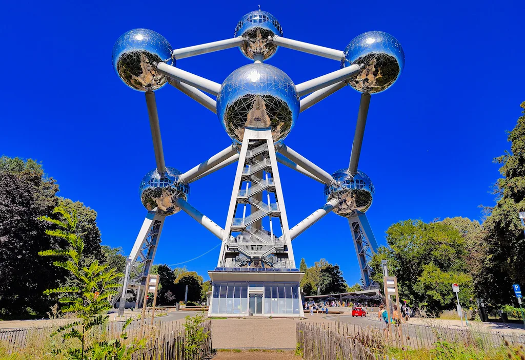 View of Atomium structure in Brussels.