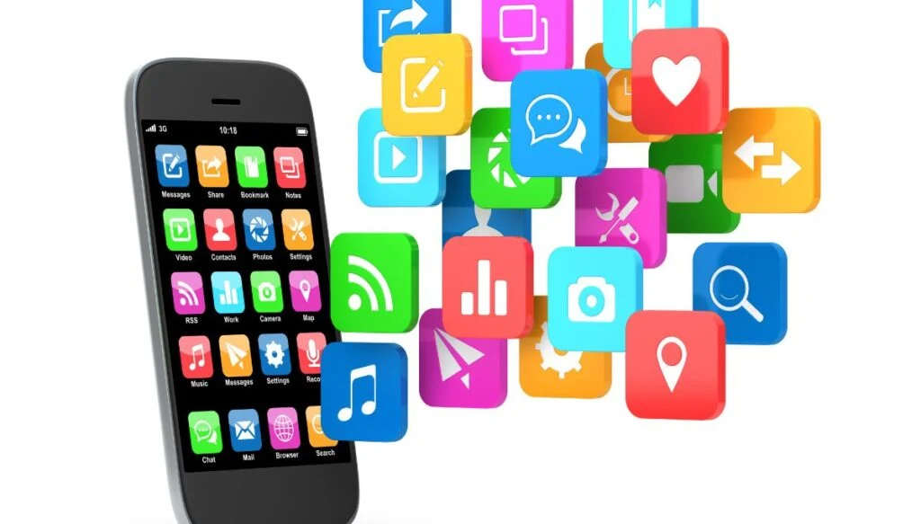 A phone with a lot of different apps on it. 
